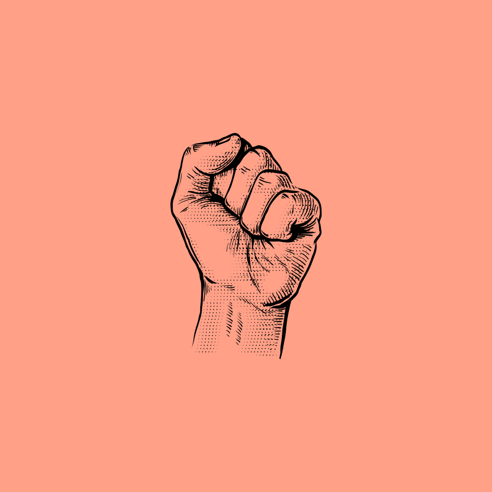clenched fist hand sign icon  Stock Illustration 96014433  PIXTA