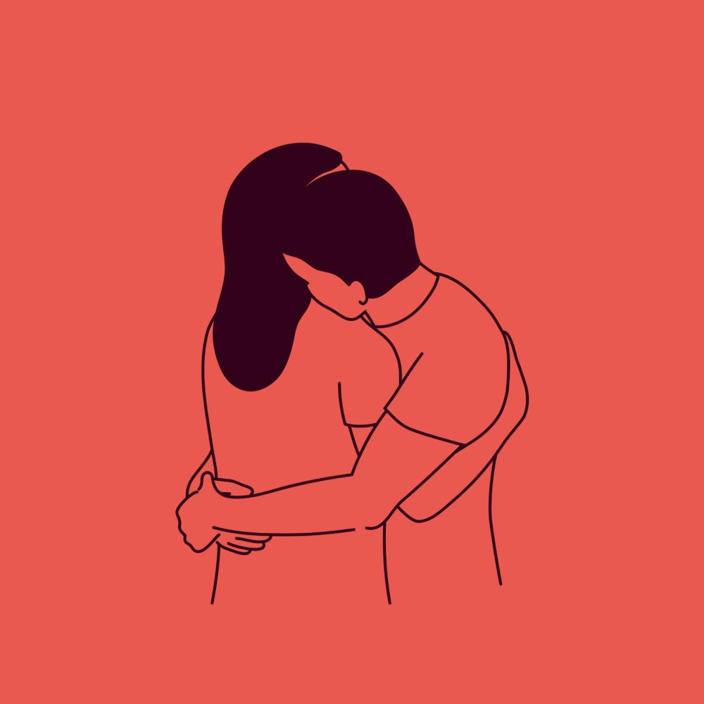 Couple hugging each other