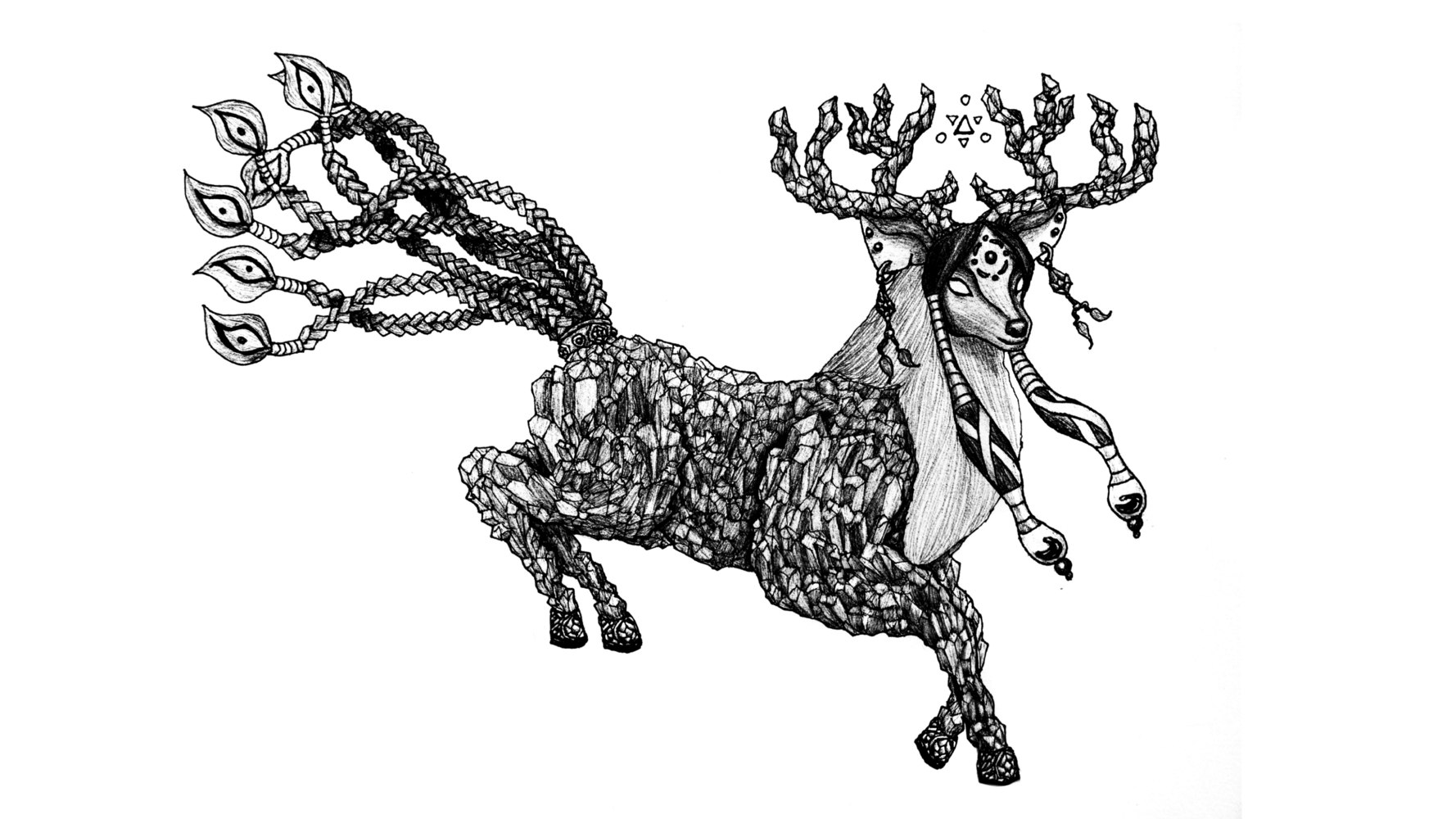 Decorative, prancing deer