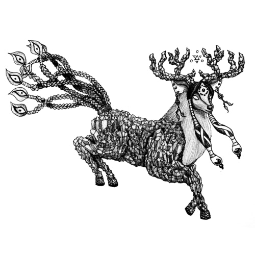 Decorative, prancing deer
