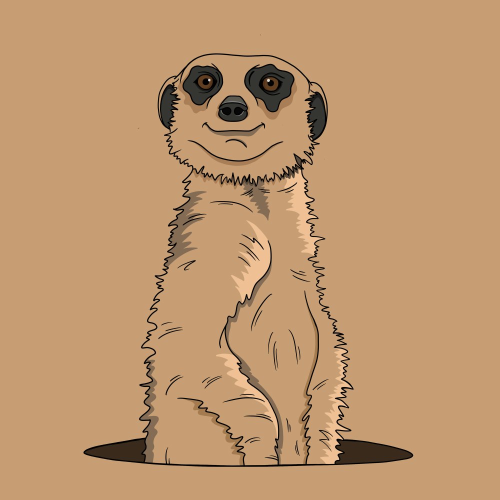 Meerkat peering out of a hole