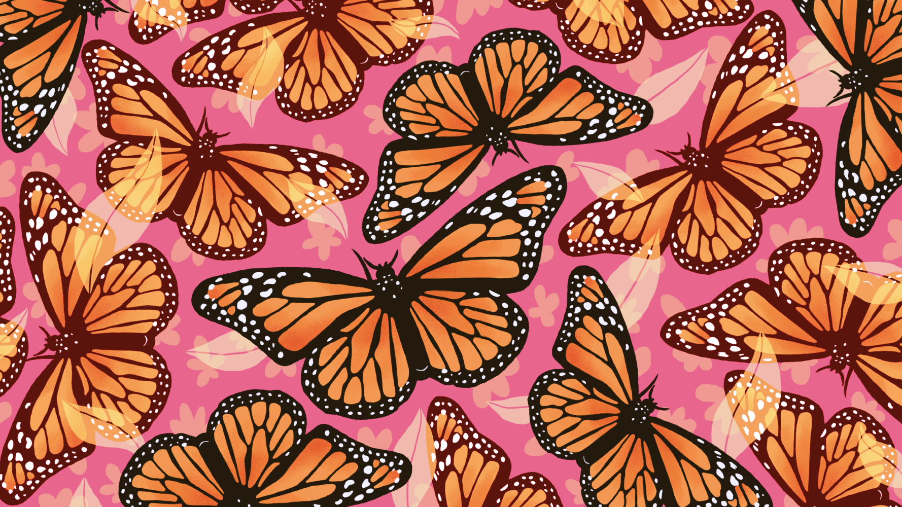 Pattern with red butterflies on a white background Suitable for curtains  wallpaper fabrics wrapping paper Monarch Butterfly Stock Vector  Adobe  Stock