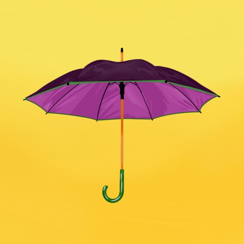 Open umbrella on a bright background