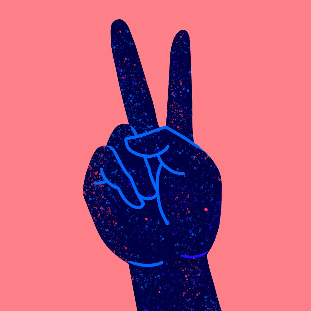 Peace sign hand gesture