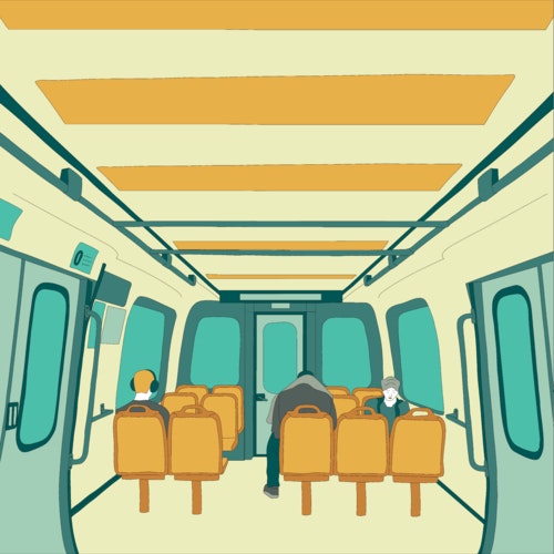 People sitting on a city train