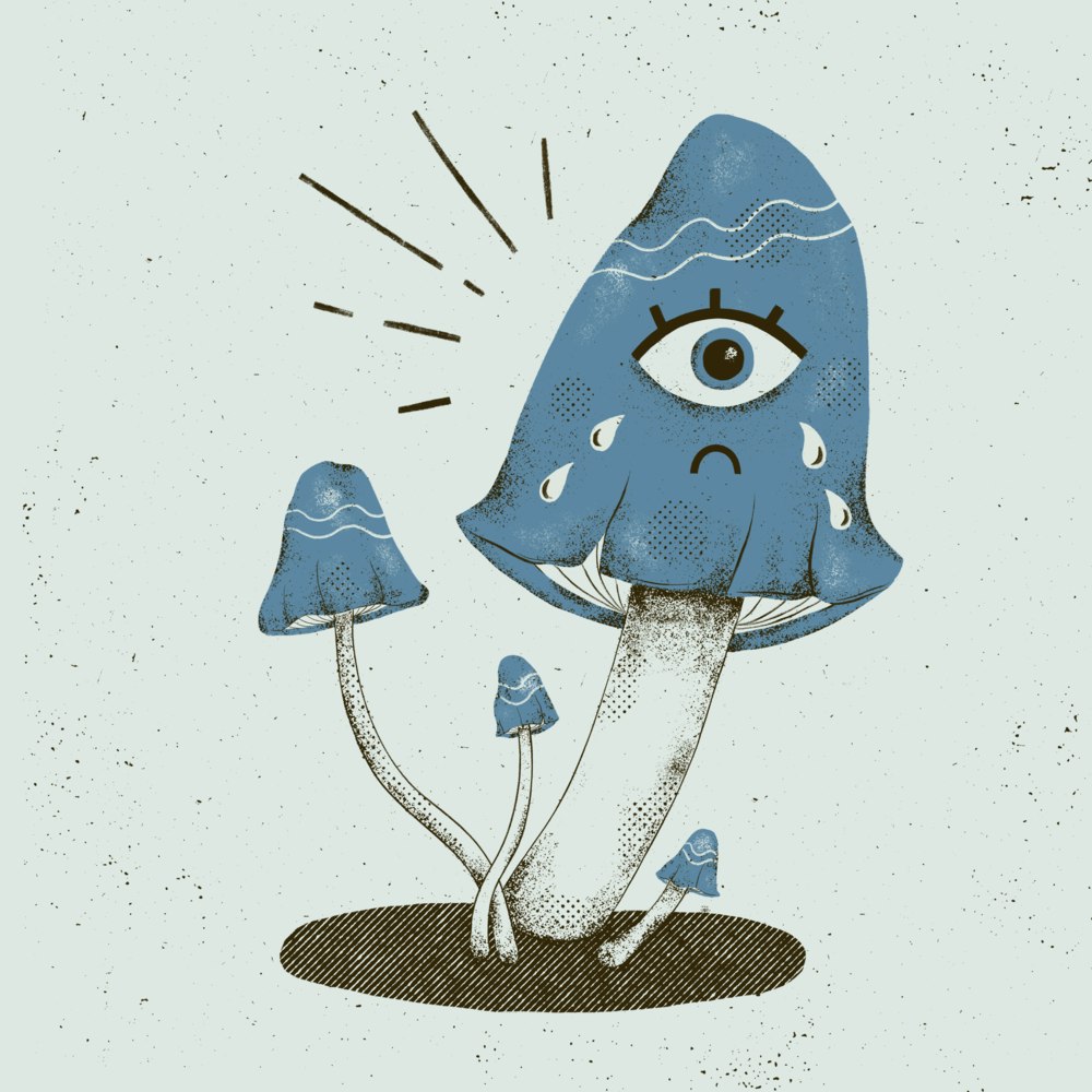Sad-faced mushroom