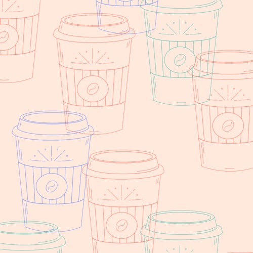 Series of takeaway coffee cups