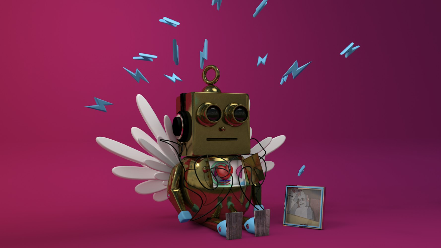 Small robot with wings