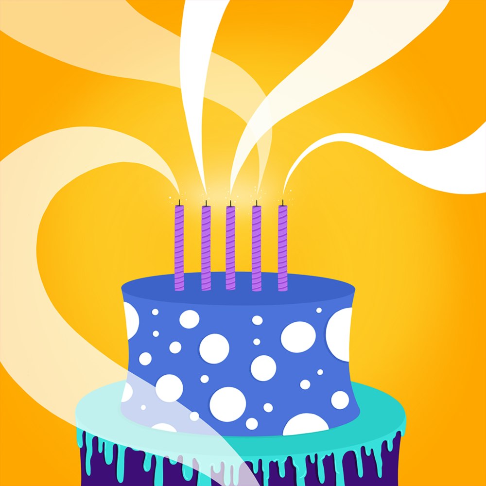 animated birthday cake with candles