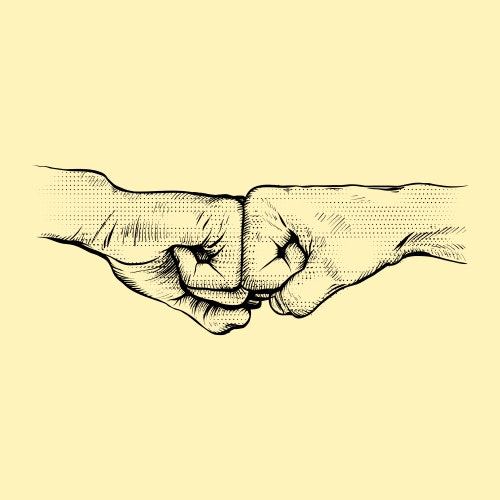 Two hands doing a fist bump