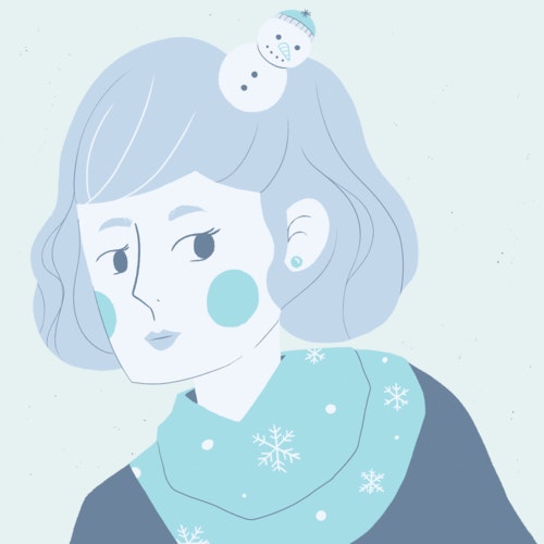 Woman in the wintertime
