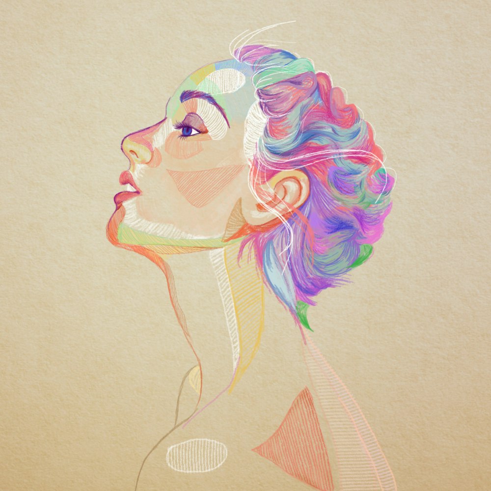Free Art - Woman with brightly colored hair | Mixkit