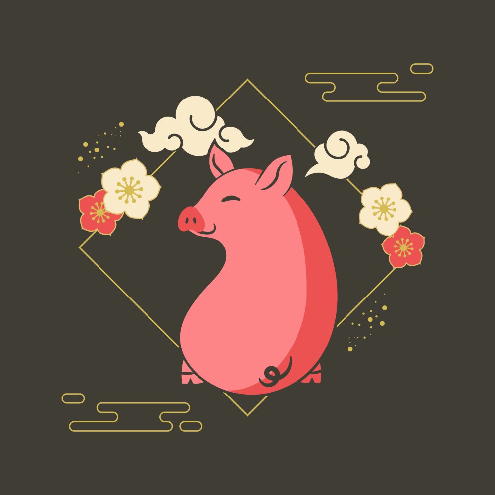 Free Art Year of the Pig Chinese Zodiac Mixkit