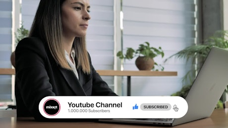 YouTube banner with logo and buttons.