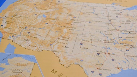 3D animated pins in each state on a US map.