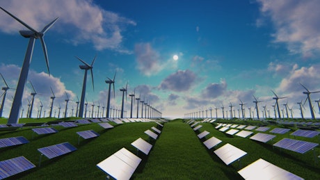 3D animation of a renewable energy field.