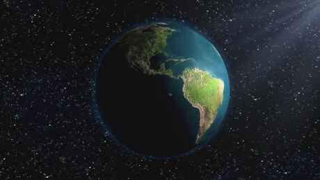 3D rendering of planet earth rotating in space.