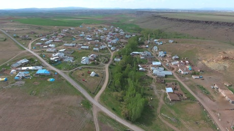 A small village in the plain.