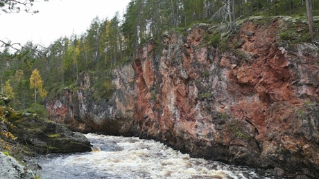 A wild stream between the rocks