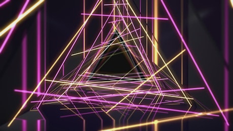 Abstract animation with neon lights.