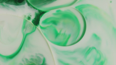 Abstract green and white liquid.