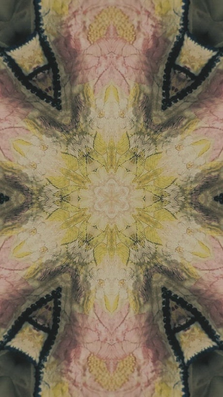 Abstract sequence of images in a kaleidoscope.