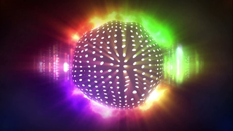 Abstract sphere with points of light rotating