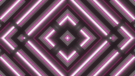 Abstract video of moving pink illuminated frames.