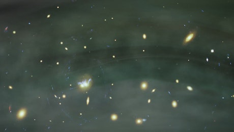 Abstract video of stars and galaxies scattered in space