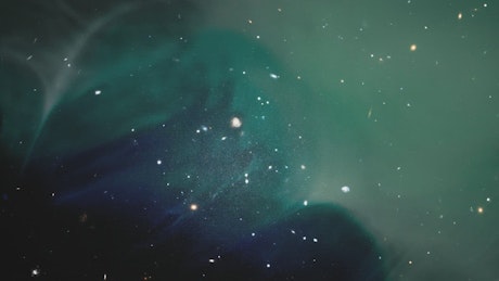 Abstract video of stars in the sky with a video overlay