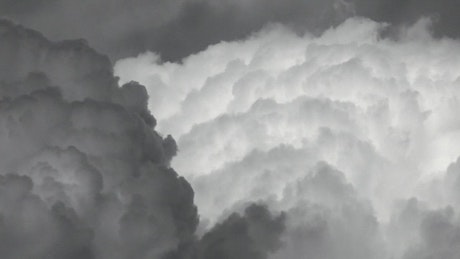 Aerial landscape of storm clouds