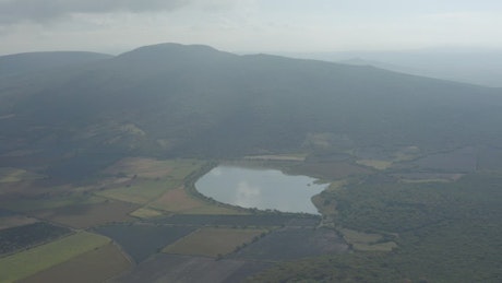Aerial panorama of a natural environment.