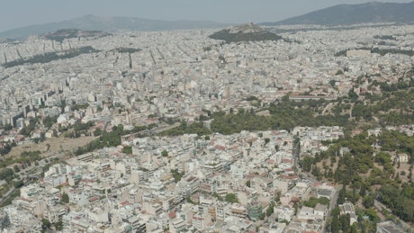 Aerial panoramic view of Athens, Greece