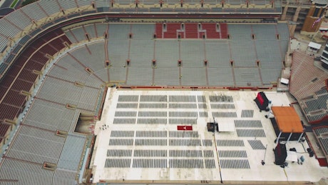 Aerial view inside a stadium