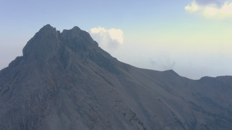 Aerial view of a mountain top.