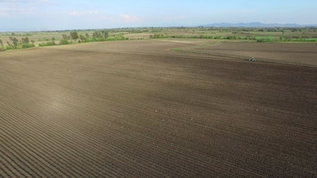 Aerial view of an agricultural field