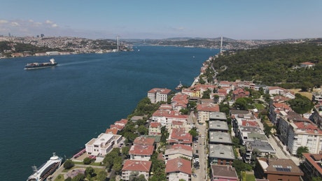 Aerial view of the shore of Istanbul