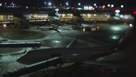 Airport on a cold night