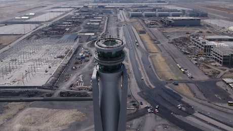 Airport tower on a quiet day