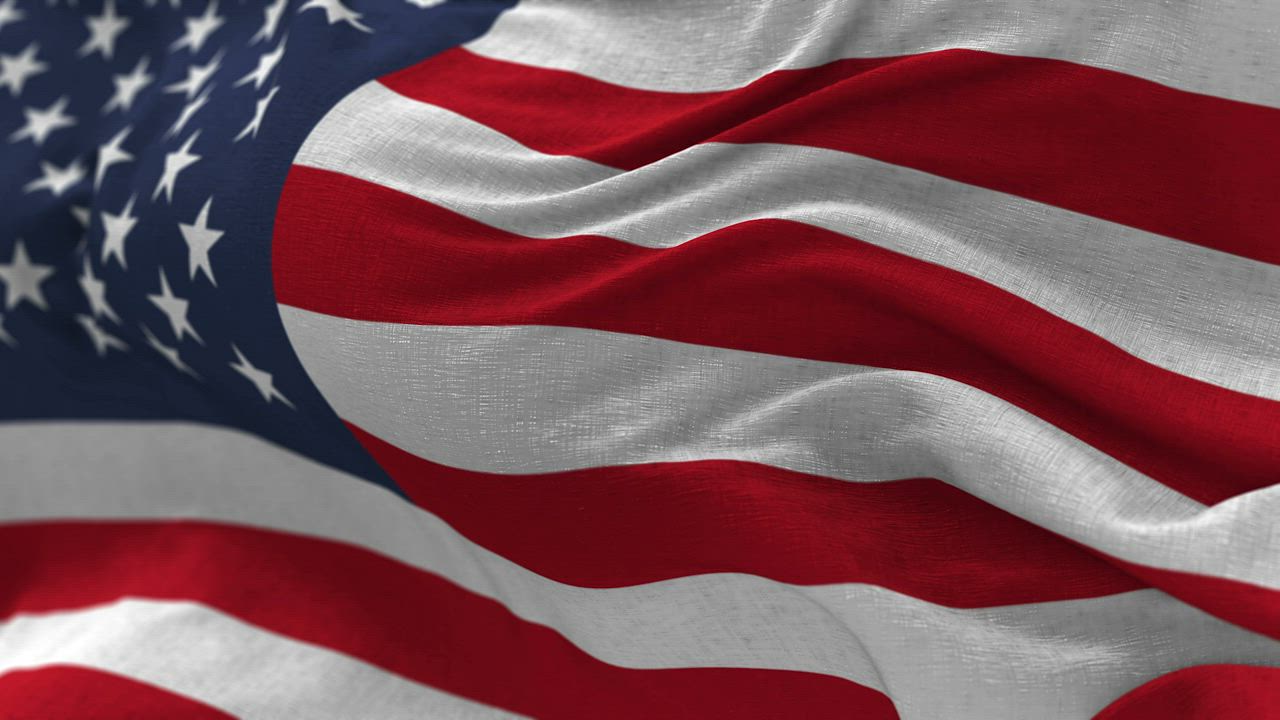American Flag Waving In Slow Motion Closeup Free Stock Video