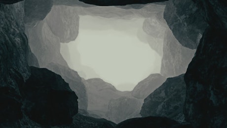 Animation of a cave with fog
