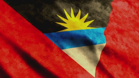 Antigua And Barbuda flag waving.