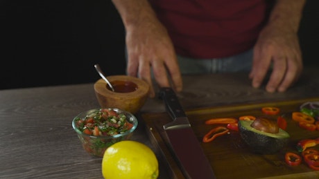 Avocado on the chopping board