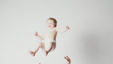 Baby girl launched into the air