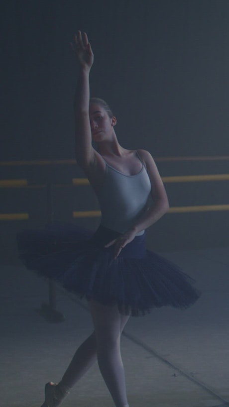 Ballerina Performing Graceful Movements.