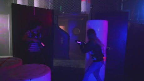 Battlefield of a laser tag tournament