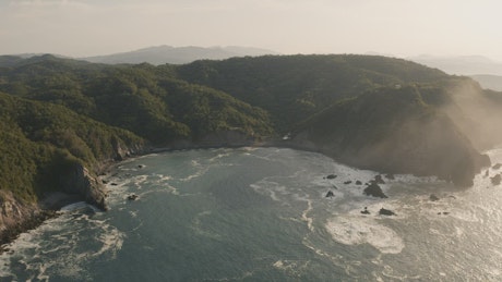 Bay landscape, aerial shot.