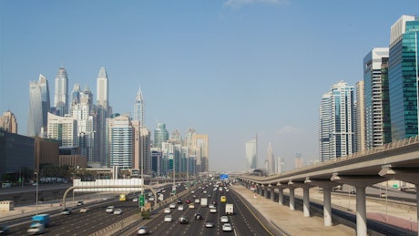 Big highway in Dubai city.