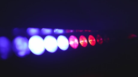 Blue and red lights from a police car.