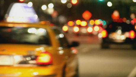 Blurred city traffic in New York